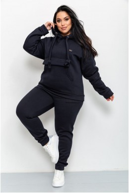 Спорт костюм женский на флисе батал, цвет темно-синий, 112R534-1