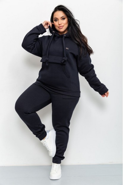 Спорт костюм женский на флисе батал, цвет темно-синий, 112R534-1