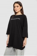 Футболка женская с принтом, цвет черный, 244R3013 - фото № 2