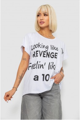 Футболка женская с принтом, цвет белый, 244R3013-5