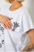 Футболка женская с принтом, цвет белый, 244R3013-5 - фото № 4