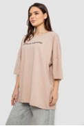 Футболка женская с принтом, цвет бежевый, 244R3013 - фото № 2