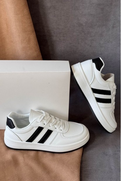 Кеди жіночі замша, колір біло-чорний, 248RJH500