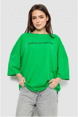 Футболка жіноча з принтом, колір зелений, 244R3013