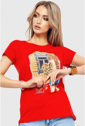 Жіноча футболка, колір червоний, 190R103