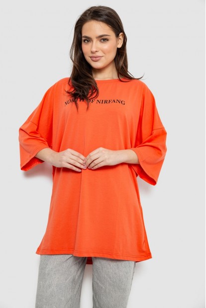Футболка жіноча з принтом, колір помаранчевий, 244R3013