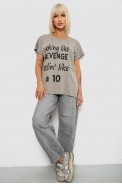 Футболка женская с принтом, цвет серый, 244R3013-5 - фото № 1