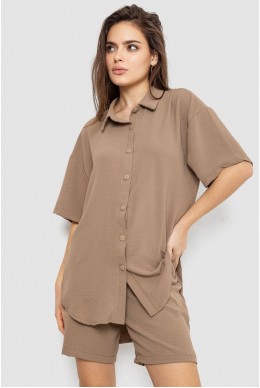 Костюм жіночий однотонний, колір мокко, 119R0038