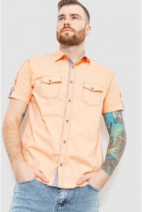 Сорочка чоловіча однотонна, колір персиковий, 186R7114