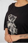 Футболка жіноча з принтом, колір чорний, 244R2029-5 - фото № 4