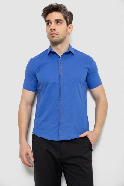 Рубашка мужская c принтом, цвет электрик, 214R7026