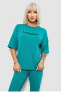 Костюм домашний женский с принтом, цвет бирюзовый, 257R738 - фото № 1