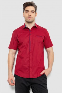 Сорочка чоловіча з принтом, колір бордовий, 214R7130-1