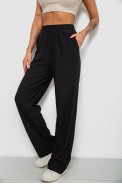 Штаны женские однотонные повседневные, цвет черный, 214R326 - фото № 2
