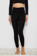 Лосины однотонные на флисе, цвет черный, 244R1710 - фото № 0