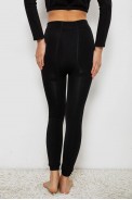 Лосины однотонные на флисе, цвет черный, 244R1710 - фото № 4