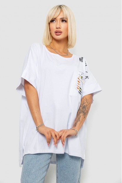 Футболка женская с принтом, цвет белый, 244R2514