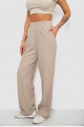 Штаны женские однотонные повседневные, цвет бежевый, 214R326 - фото № 2