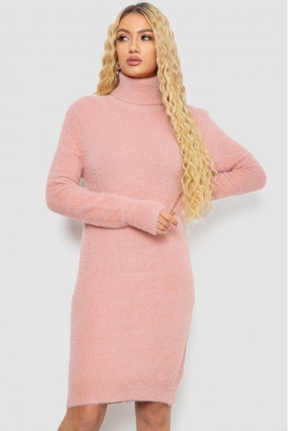 Платье -гольф травка, цвет пудровый, 129R5709