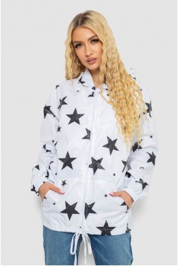 Вітровка жіноча з капюшоном  -уцінка, колір білий, 238R102-U-53