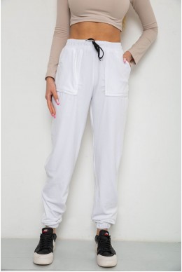 Штани жіночі велюрові  -уцінка, колір білий, 238R58168-U-3