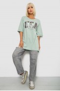 Футболка жіноча з принтом  -уцінка, колір оливковий, 244R2022-5-U-12 - фото № 1