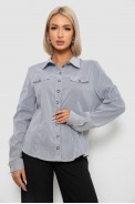 Сорочка класична в смужку, колір сірий, 230R641-1 - фото № 0