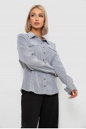 Сорочка класична в смужку, колір сірий, 230R641-1 - фото № 2