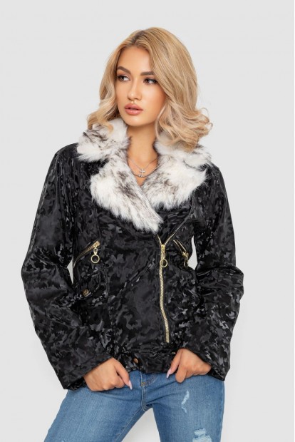 Куртка женская короткая  -уценка, цвет черный, 247R6770-U