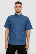 Сорочка чоловіча джинсова  -уцінка, колір джинс, 129RT-16-U-1 - фото № 0