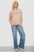 Футболка жіноча з принтом  -уцінка, колір бежевий, 244R3016-U - фото № 1