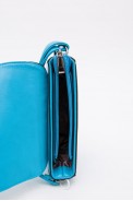 Клатч из кожзама, бирюзового цвета, с бантиком, 167RF-63 - фото № 3
