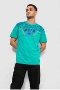 Футболка мужская с принтом  -уценка, цвет бирюзовый, 244R17513-U - фото № 1