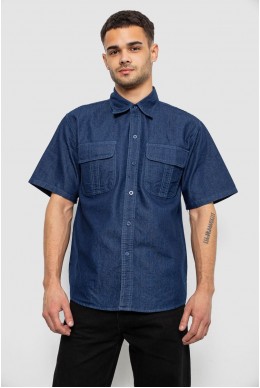 Сорочка чоловіча джинсова  -уцінка, колір синій, 129RT-16-U