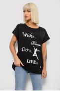 Футболка женская с принтом, цвет черный, 244R3004 - фото № 0