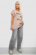 Футболка жіноча з принтом, колір бежевий, 244R3004 - фото № 1