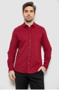 Рубашка мужская однотонная с принтом, цвет бордовый, 186R6917-8 - фото № 0