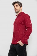 Рубашка мужская однотонная с принтом, цвет бордовый, 186R6917-8 - фото № 2