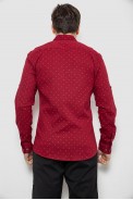Рубашка мужская однотонная с принтом, цвет бордовый, 186R6917-8 - фото № 3
