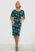 Халат женский на молнии с принтом, цвет зеленый, 257R1030 - фото № 0