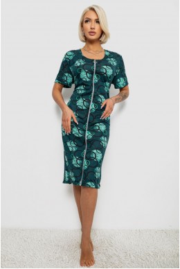 Халат женский на молнии с принтом, цвет зеленый, 257R1030