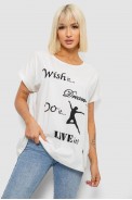 Футболка женская с принтом, цвет молочный, 244R3004 - фото № 0