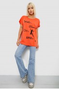 Футболка женская с принтом, цвет оранжевый, 244R3004 - фото № 1