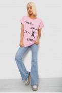Футболка женская с принтом, цвет розовый, 244R3004 - фото № 1