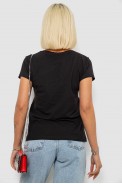 Футболка жіноча з принтом, колір чорний, 244R2234 - фото № 3