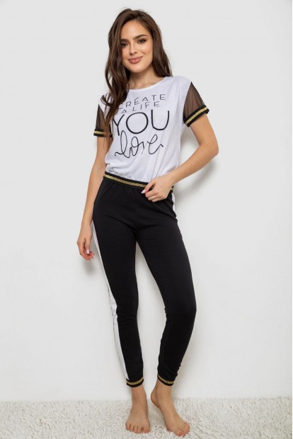 Піжама жіноча  -уцінка, колір білий, 243R1488-002-U-2