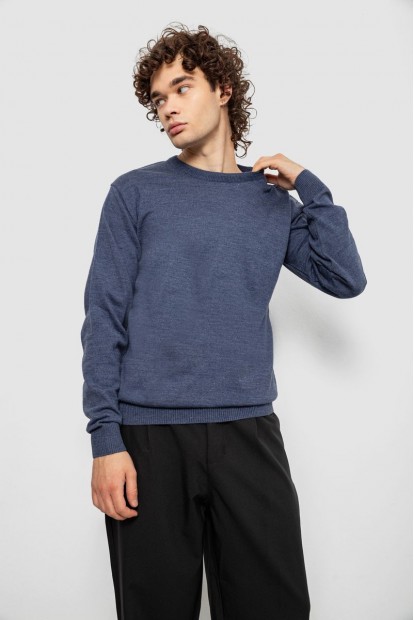 Свитер мужской однотонный, цвет сине-серый, 161R1770-1