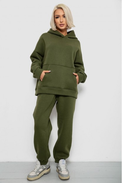 Спортивний костюм жіночий на флісі, колір хакі, 247R2020-5