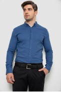 Сорочка чоловіча з принтом, колір джинс, 214R7365 - фото № 0