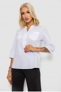 Блуза однотонна  -уцінка, колір білий, 230R96-15-U-3 - фото № 2